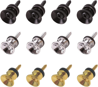 12Pcs Guitar Strap Locks Set, Metal Guitar Strap Buttons Lock, 3 Color Guitar St