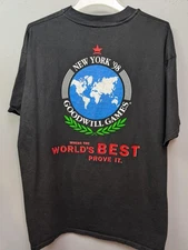 Vintage Goodwill Games Shirt Mens XL Black New York 98 NY98 Hanes Beefy-T 1998