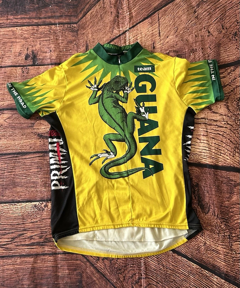 Primal Wear Vintage L Team Iguana Biking Riding Travel Pocket 3/4 Zip Shirt - Image 3 of 4