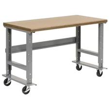 Mobile Adjustable Height Workbench Shop Safety Edge 72"W x 36"D Gray
