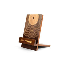 Sonny & Sloane Now Playing Vinyl Record Stand - Classic Brown Wood Holder