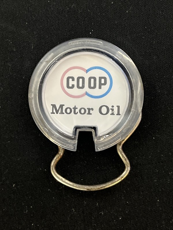 Coop Motor Oil Three Seasons Dual Auto Truck Farming Vintage Keychain