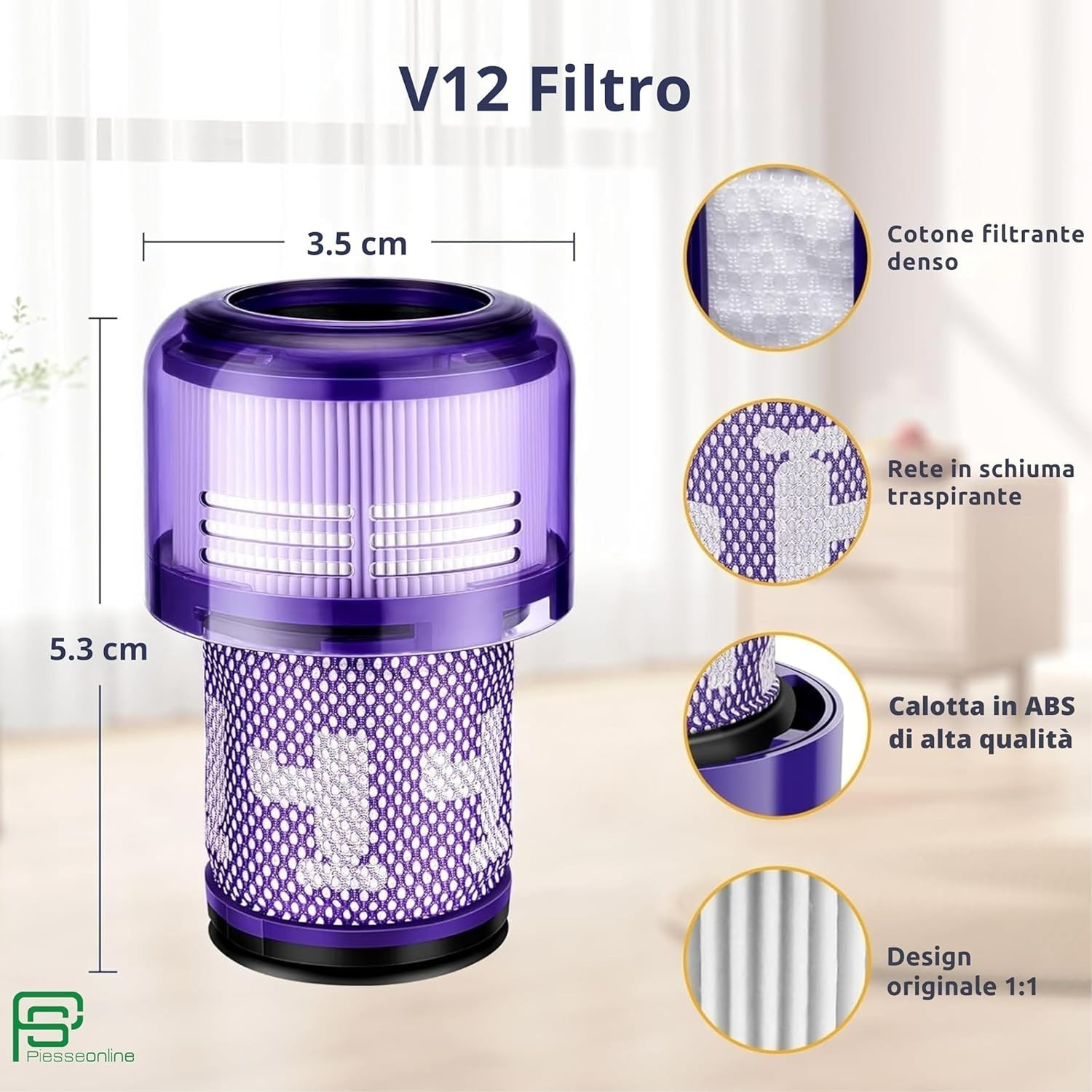 3 filtri HEPA compatibili per aspirapolvere Dyson V12 foto 4
