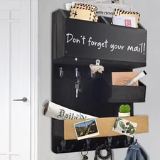 Mail Organizer Wall Mount，Key Holder Mail and Key Organizer for Wall with She...