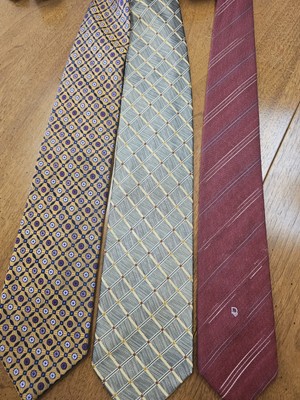 3 LOT Vintage Collectible Beau Brummel Christian Dior Tesoro Rosso Ties