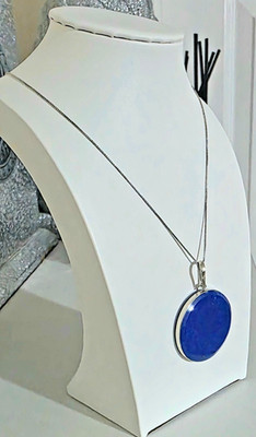 Lapislazuli 1 Stück Halskette Edelstein 925 Silber Handarbeit Geschenkset
