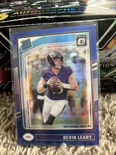 2024 Panini Donruss Optic - Rated Rookie Devin Leary #227 Blue Hyper Prizm (RC)