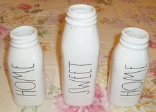 3-Piece Rae Dunn Home Sweet Home Collection Milk Bottle Ceramic Vases