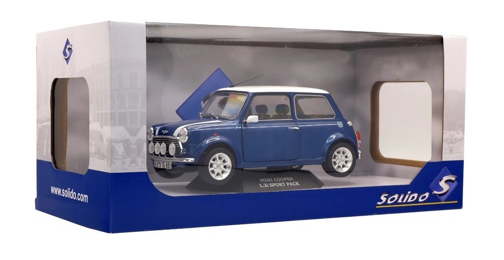 Mini Cooper 1.3I Sport Pack 1997 Blue Solido S1800601 1:18 Bleu