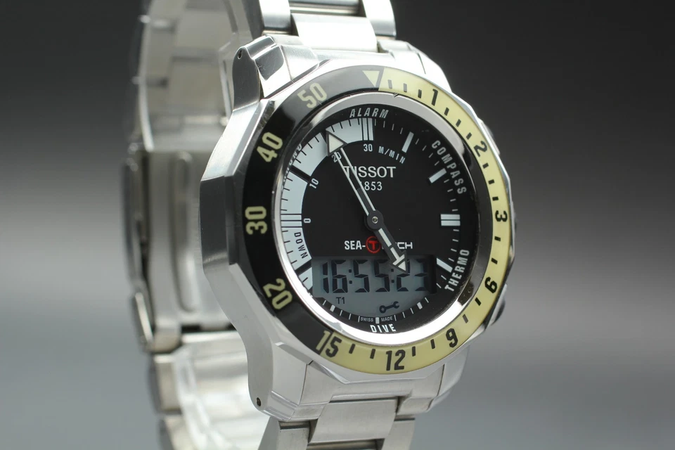 [Exc+5] Montre Homme Tissot Sea-Touch EN 13319 200m Analogique & Digital Quartz - Photo 2/4