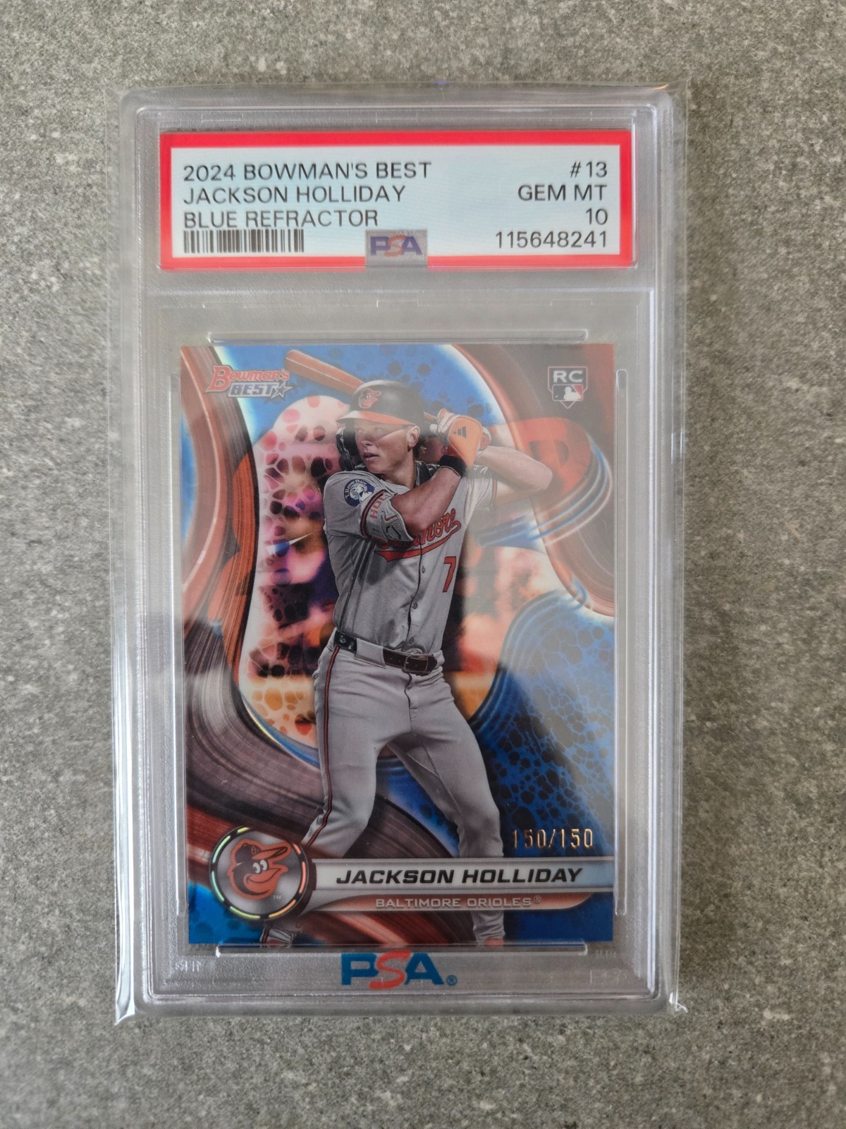 2024 Bowman's Best - Jackson Holliday #13 Blue Refractor /150 (RC) PSA 10