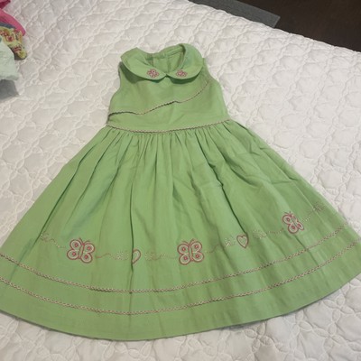 Little girls yellow bug brand green butterfly dress size 2