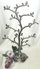 Beautiful Silvertone 15"H  Jewelry Tree W/ Twisted Limbs By Things Remembered 
