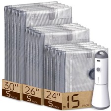 Lightweight  Portable Vacuum Bags with USB Rechargeable Pump - Travel Size