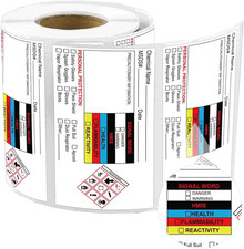 Chemical Identifying Marking Stickers Write-In Labels 2X4 Inch 300Pcs