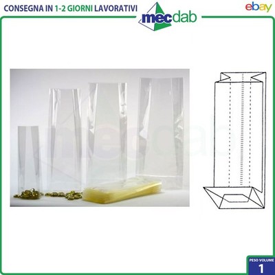 Sacchetti a Fondo Quadro Per Alimenti Buste Trasparenti in PLP 50