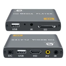 ByDiffer 4K Digital Media Player, TV MP4 Video Player for USB Drives and SD Card