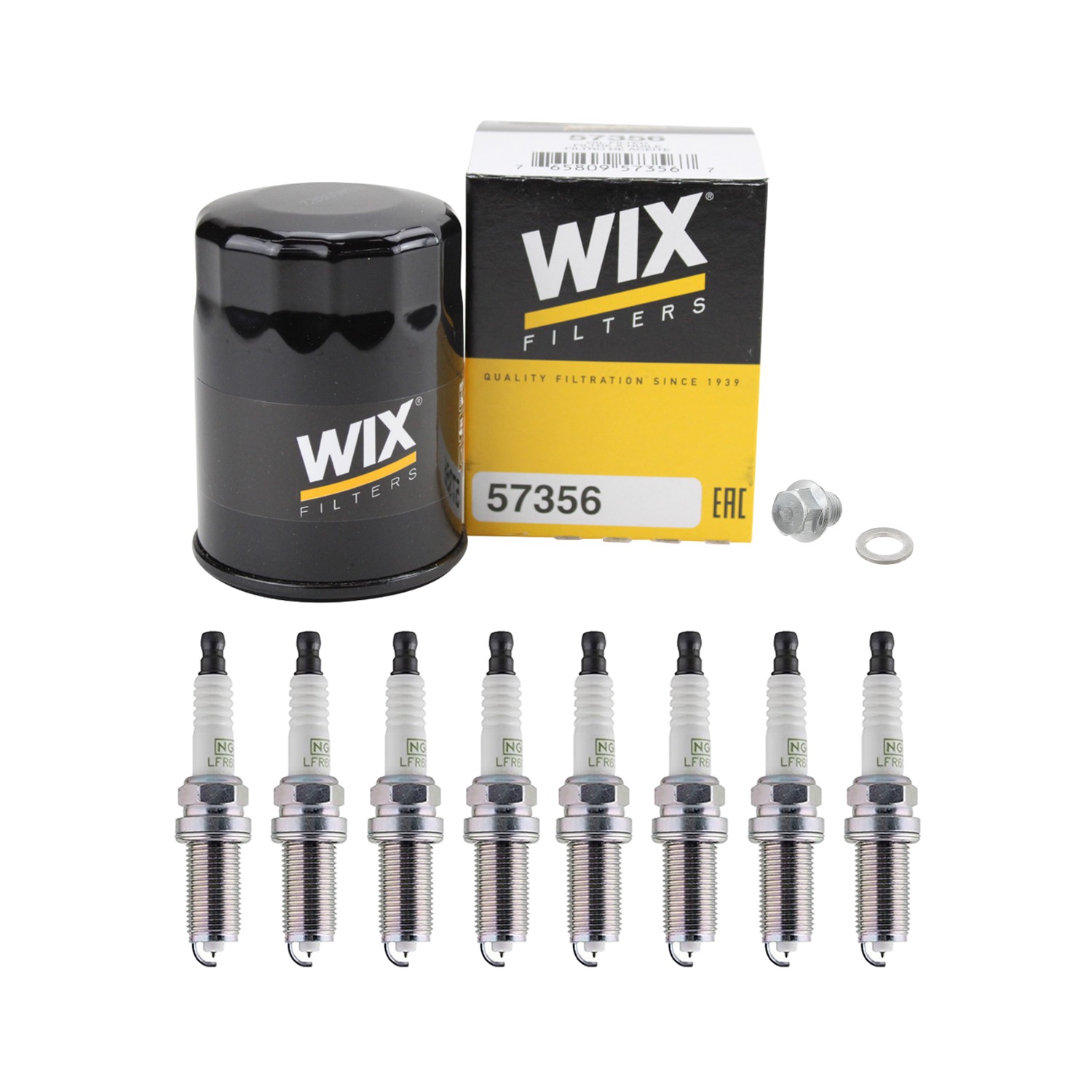 Wix Engine Oil Filter  NGK 8 Platinum Spark Plugs kit for Civic Insight L4 FWD