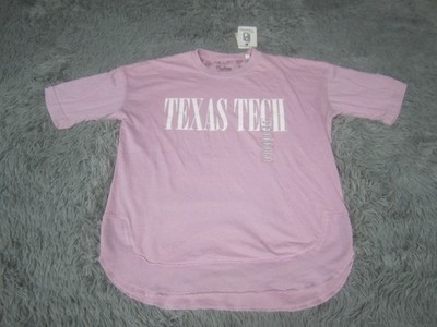 Texas Tech Shirt Womens Small Pink Showtime Rounded Bottom NWT Short Sleeve