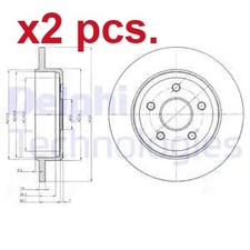 X2 PCS REAR BRAKE DISC ROTOS X2 PCS SET BG4160 DELPHI I