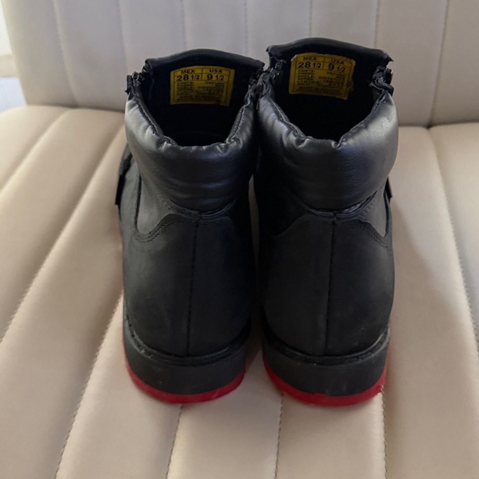 Black Python Print Square Toe Boots with Double Z… - image 7