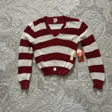 Vintage 1970  s/80  s New Old Stock Bago Limited Sweater Red/White Stripes Size S