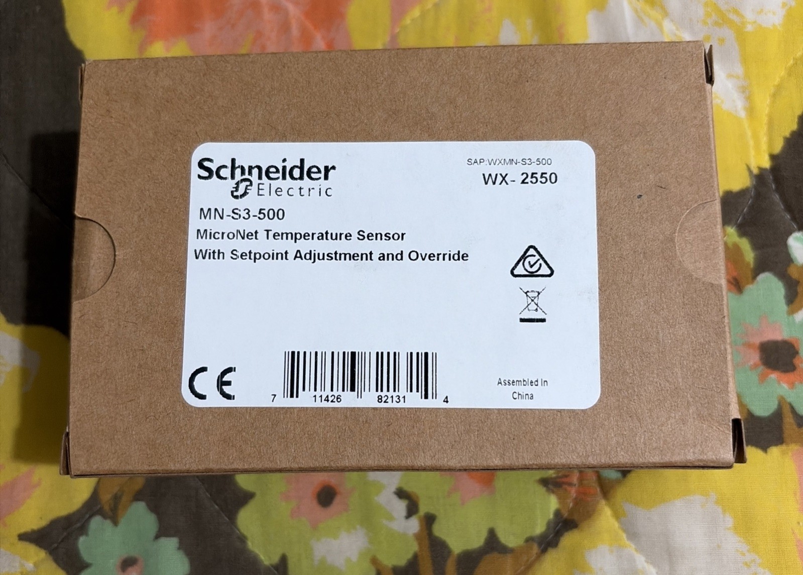 New Schneider MN-S3-500 MicroNet Sensor w/ Setpoint Adjustment & Override HVAC