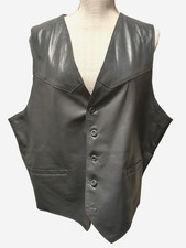 Gino Leathers Fundamental Fashion Men's Blueish Gray Genuine Leather Vest 50 Big