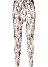 Bedruckte Leggings mit Gummibund Gr. 36/38 Wollweiß Damenleggings Hose Neu