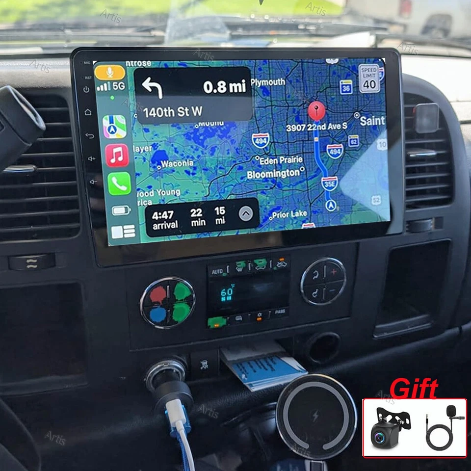 For Chevrolet Silverado 1500 2500 3500 07-14  Android15 Car Radio CarPlay GPS FM - Image 3 of 4