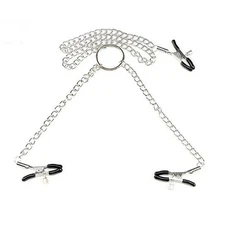 Adjustable Pressure Clips Clamps Jewelry Non Piercing Nipple Rings Metal Chain