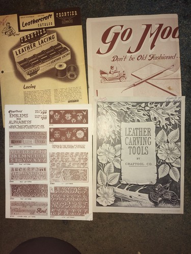 Lot of (18) Vintage 1950's  LEATHER Company Ideas Supplies Catalogs and Ads