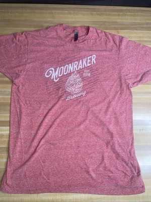 MOONRAKER Brewing EST. 2016 California T Shirt Size Large Light Red