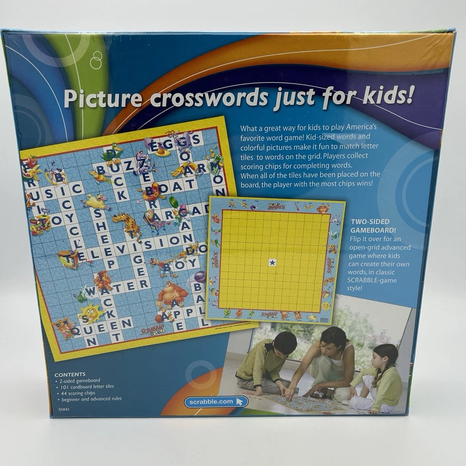 Scrabble Jr Crossword Board Game Hasbro 2008 New Factory Sealed Ages 5+ - Image 2 of 4