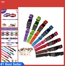 Adjustable Puppy ID Collars 8 Pack Soft Nylon Breakaway Buckle Small Dog Kitten