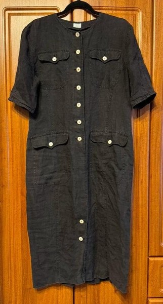 Women Bogner Dress Black Linen 36