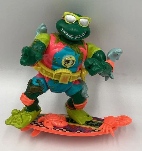 Sewer Surfer Mike Vintage TMNT 1990 Action Figure 100% Complete Ninja Turtles