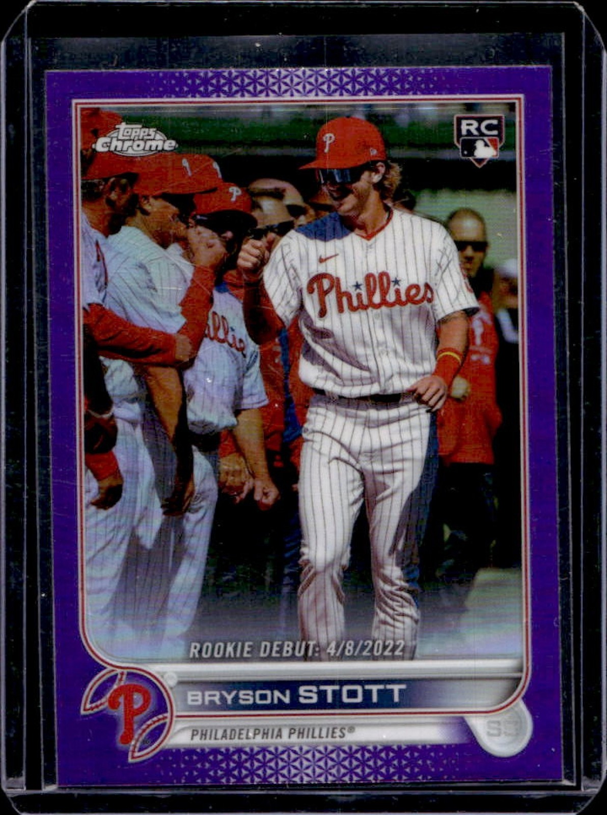 2022 Topps Chrome Update Bryson Stott RC Purple Refractor #USC128 Phillies