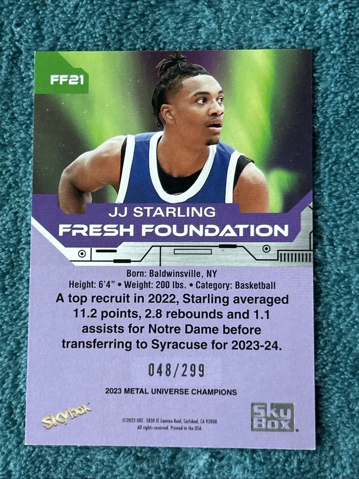 2023 Skybox Metal Universe Champions - J.J. Starling #032 Silver Dots /299 (RC) - Image 2 of 2