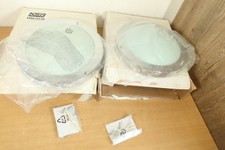 Pair of KSR Lighting Round Wall Ceiling Lights KSR6153 CH Metal Frosted Glass