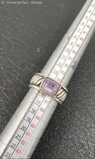 Vintage 925 Sterling Silver Purple Amethyst Gemstone Ornate Ring Size 7- 6.44g