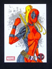Marketplace image: 2025 Topps Chrome Marvel Deadpool Lady Deadpool Sketch Auto 1/1