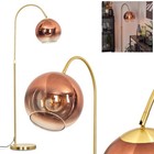 HOFSTEIN Cesaro Stehlampe Metall/Glas in Messing-/Kupferfarben/Klar Stehleuchte