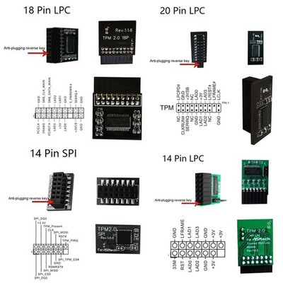 TPM 2.0 Sicherheitsmodul für Asrock TPM2 -SLI-S-SPI 14pin LPC 20pin Motherboard