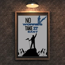 Printable Wall Art | No Worries Take It Easy | Room Decor | Digital Art Print