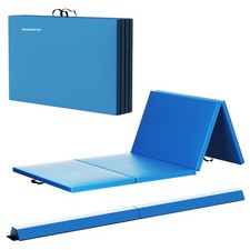 BalanceFrom Foldable Gymnastics Mat w/Sectional Floor Balance , Blue Open Box