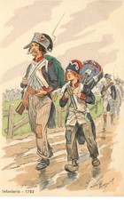 UNIFORME Soldat Infanterie 1792  illustrateur Maurice TOUSSAINT