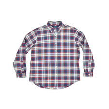 Ralph Lauren Men's Blue Red Plaid Classic Fit Button Down Shirt Size XL