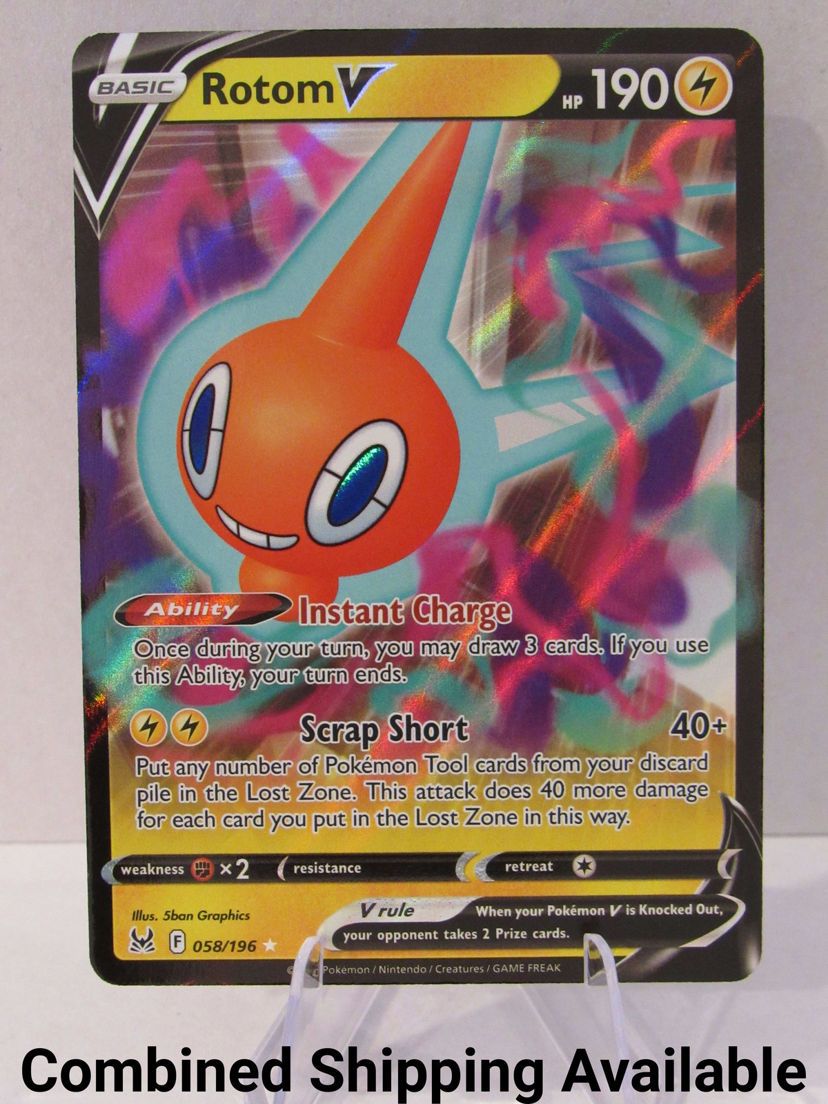 Rotom V 058/196 SWSH11: Lost Origin NM Full Art English 4960
