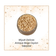Miyuki 11/0 Delica Seed Beads DB0204 Antique Beige Ceylon 5 Grams